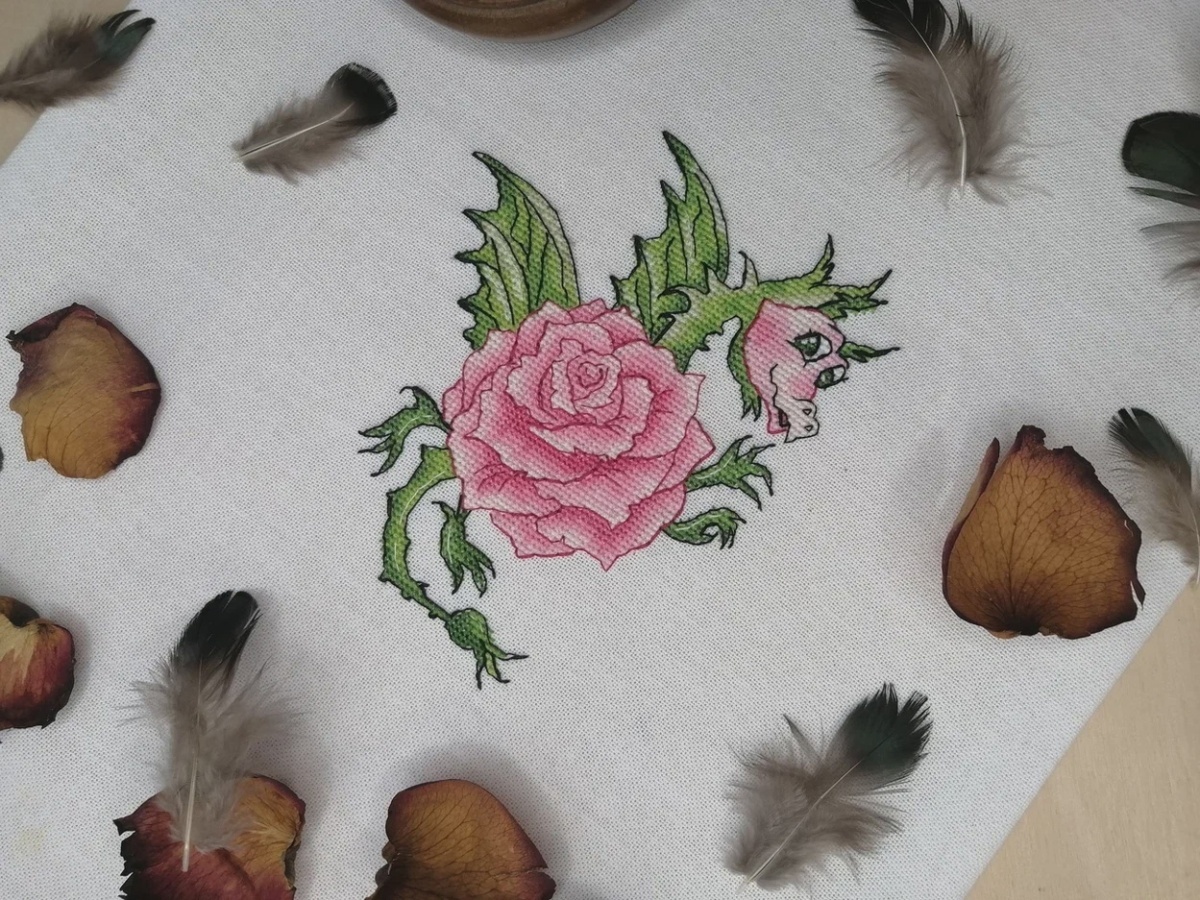 Dracoflower. Rose Cross Stitch Pattern фото 4