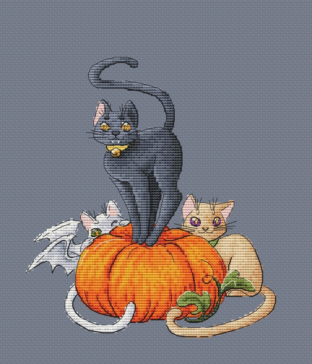 Cats and Pumpkin Cross Stitch Pattern фото 4