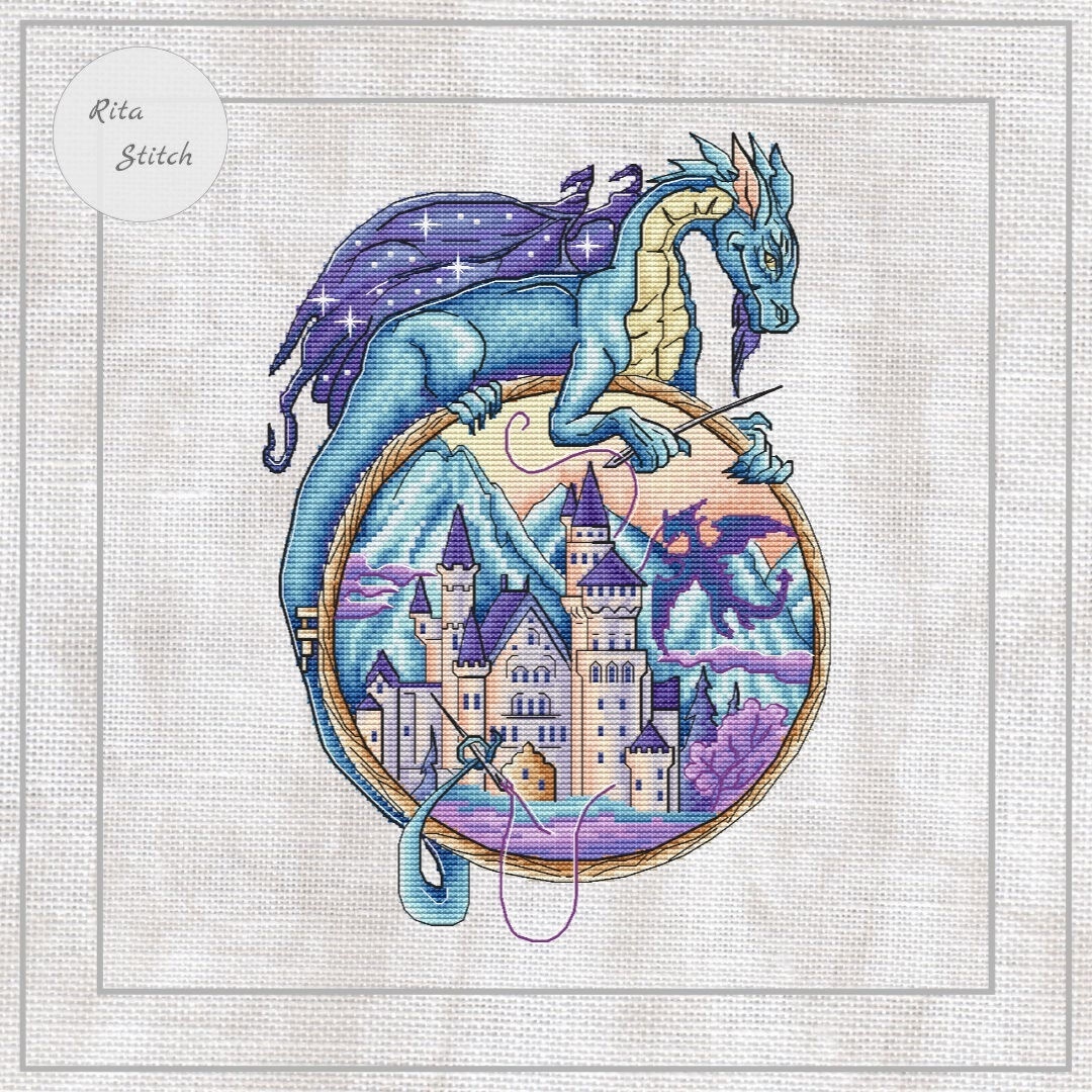Dragon Guardian of Embroidery Cross Stitch Pattern фото 1