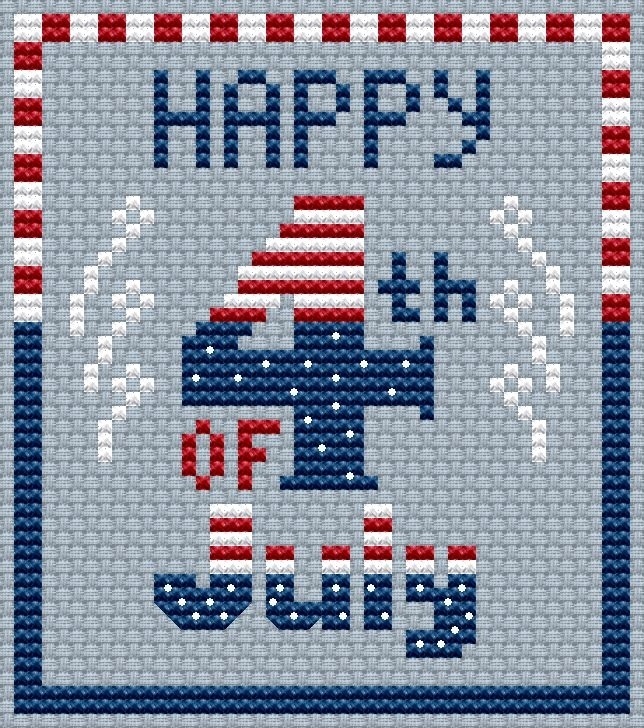 Happy 4th of July Cross Stitch Pattern фото 1