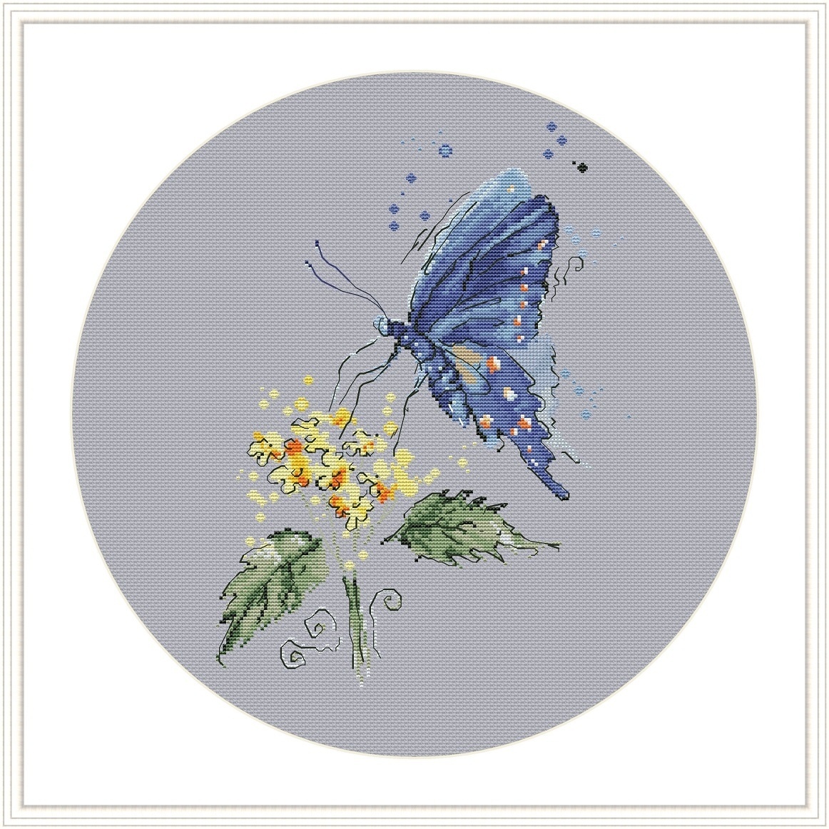 Blue Butterfly Cross Stitch Pattern фото 4