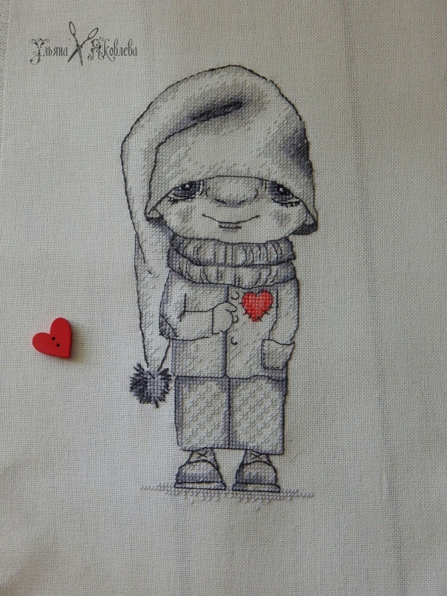 Gnome with a Heart Cross Stitch Pattern фото 2