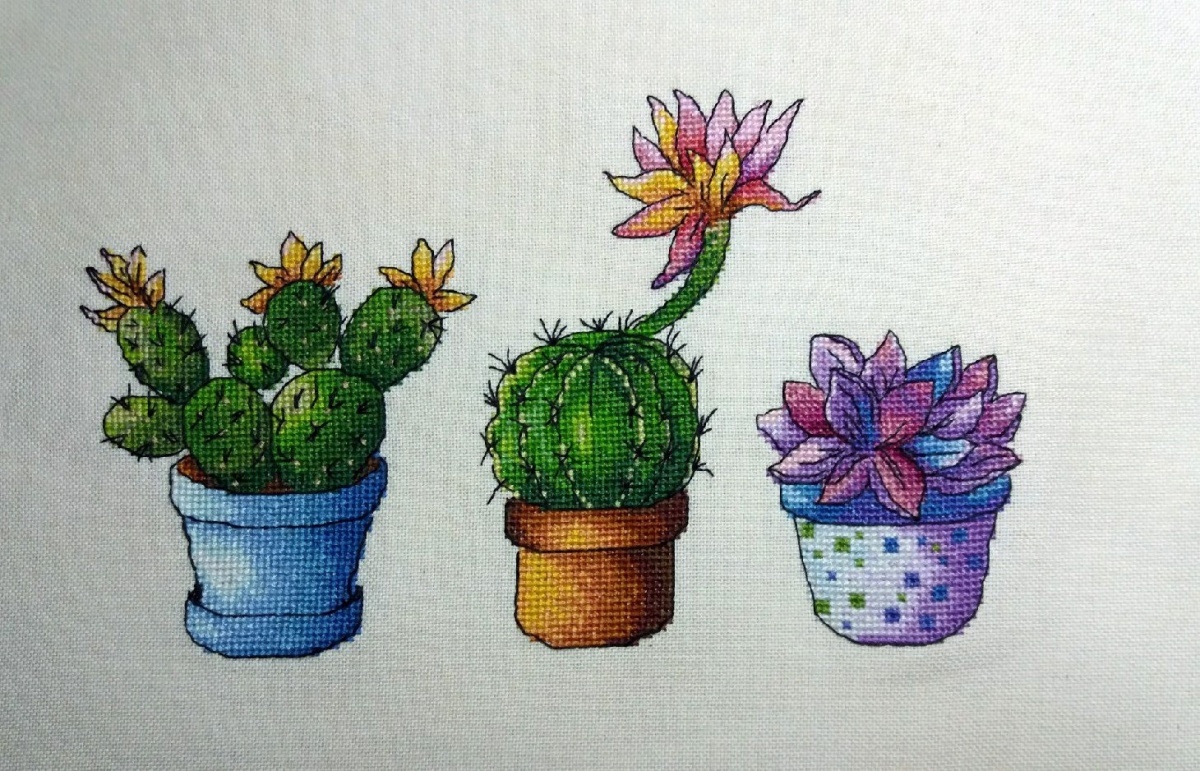 Little Cactus Flowers Cross Stitch Pattern фото 2