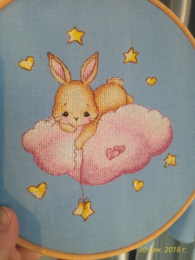 Bunny on a Cloud Cross Stitch Pattern фото 4