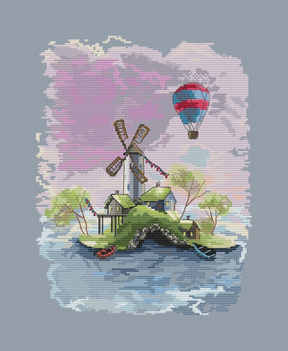 Houses on the Islands. Mill Cross Stitch Pattern фото 4