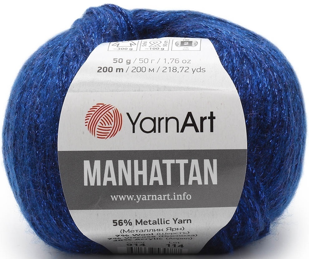 YarnArt Manhattan 7% wool, 7% viscose, 56% metallic, 30% acrylic, 10 Skein Value Pack, 500g фото 15