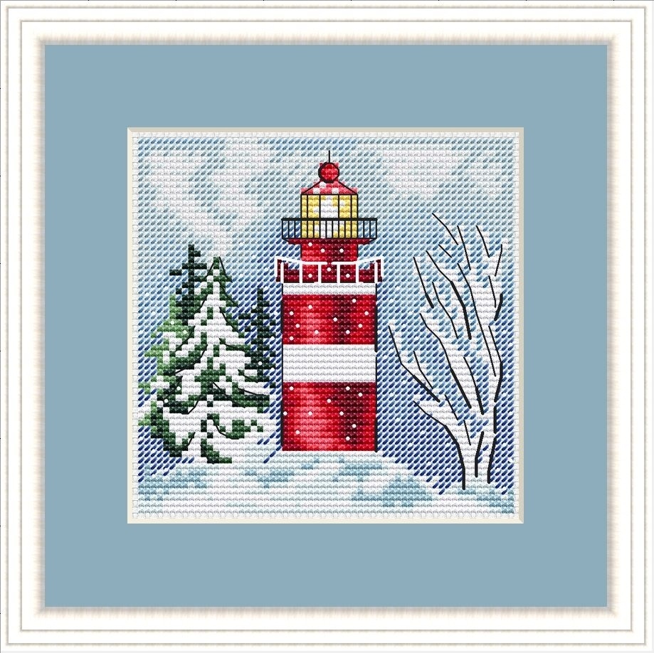 Lighthouse. Winter Cross Stitch Chart фото 1