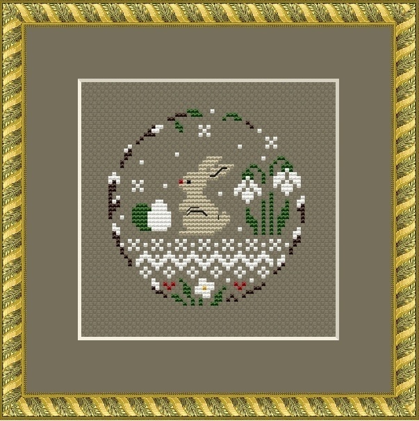 Easter Bunny Wreath Cross Stitch Pattern фото 1