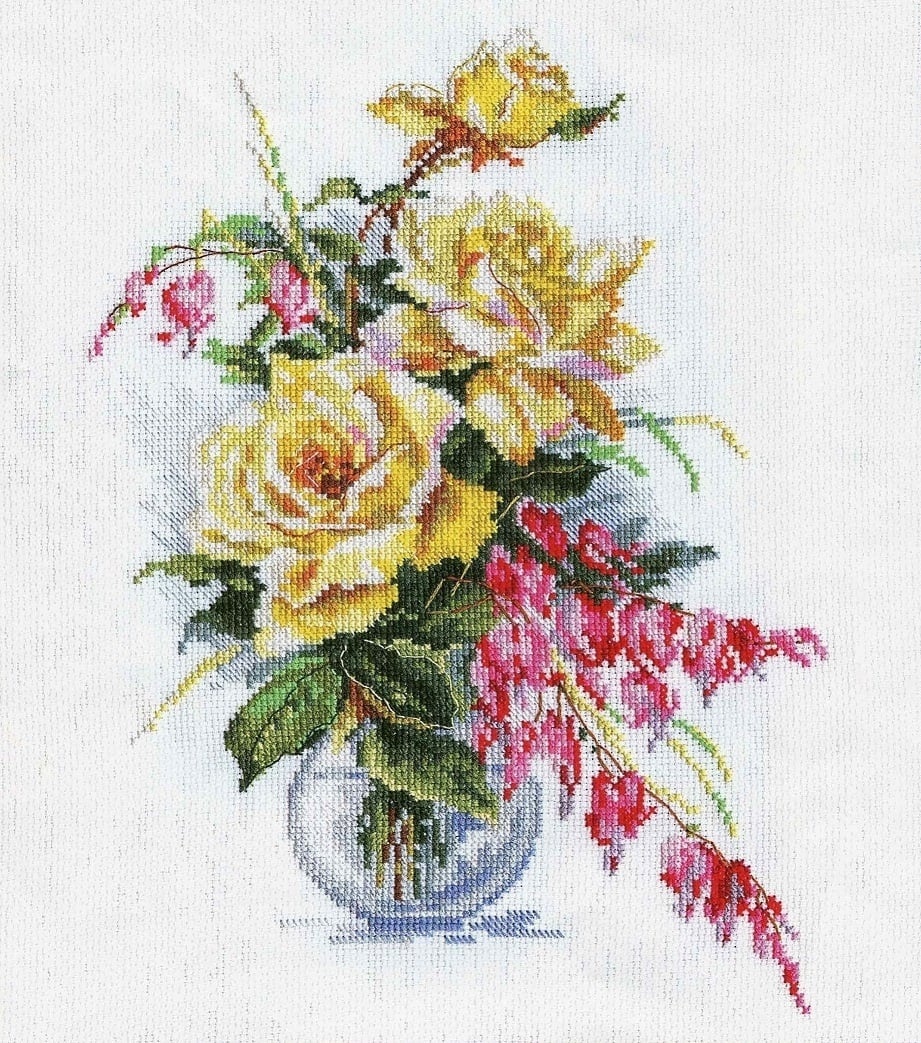 Yellow Roses Cross Stitch Kit фото 1