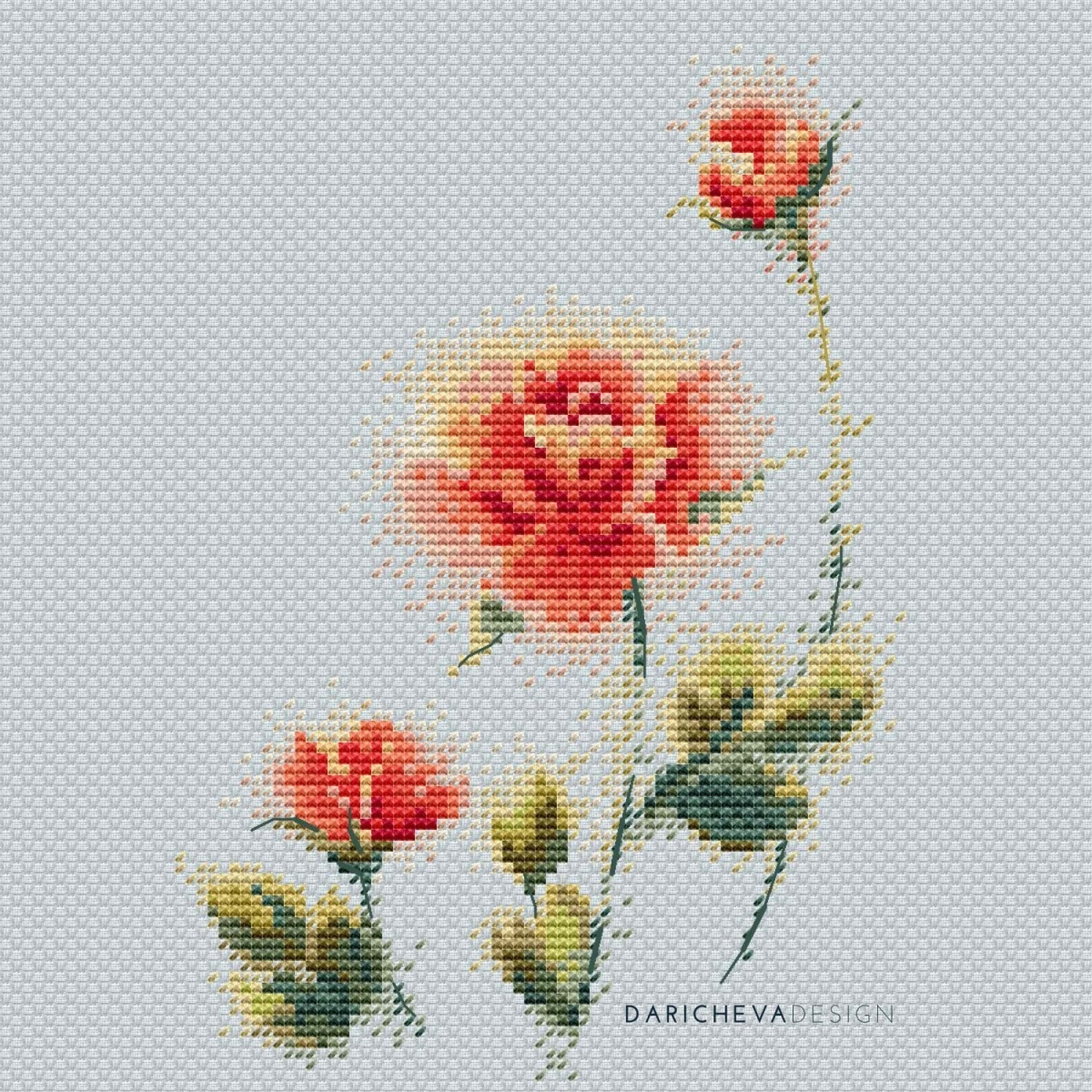 Rose Buds Cross Stitch Pattern фото 2