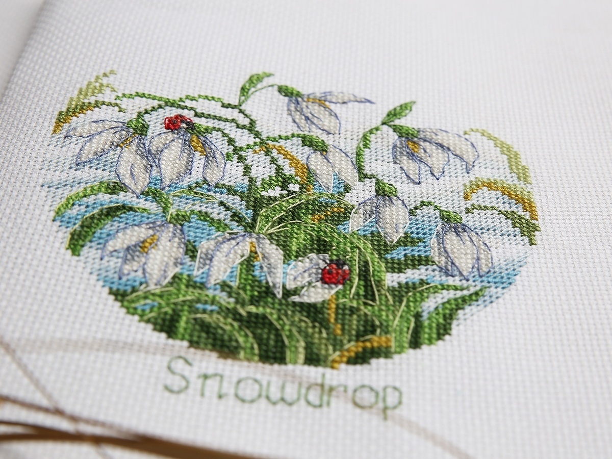 Flower Compliments. Snowdrops Cross Stitch Kit фото 5