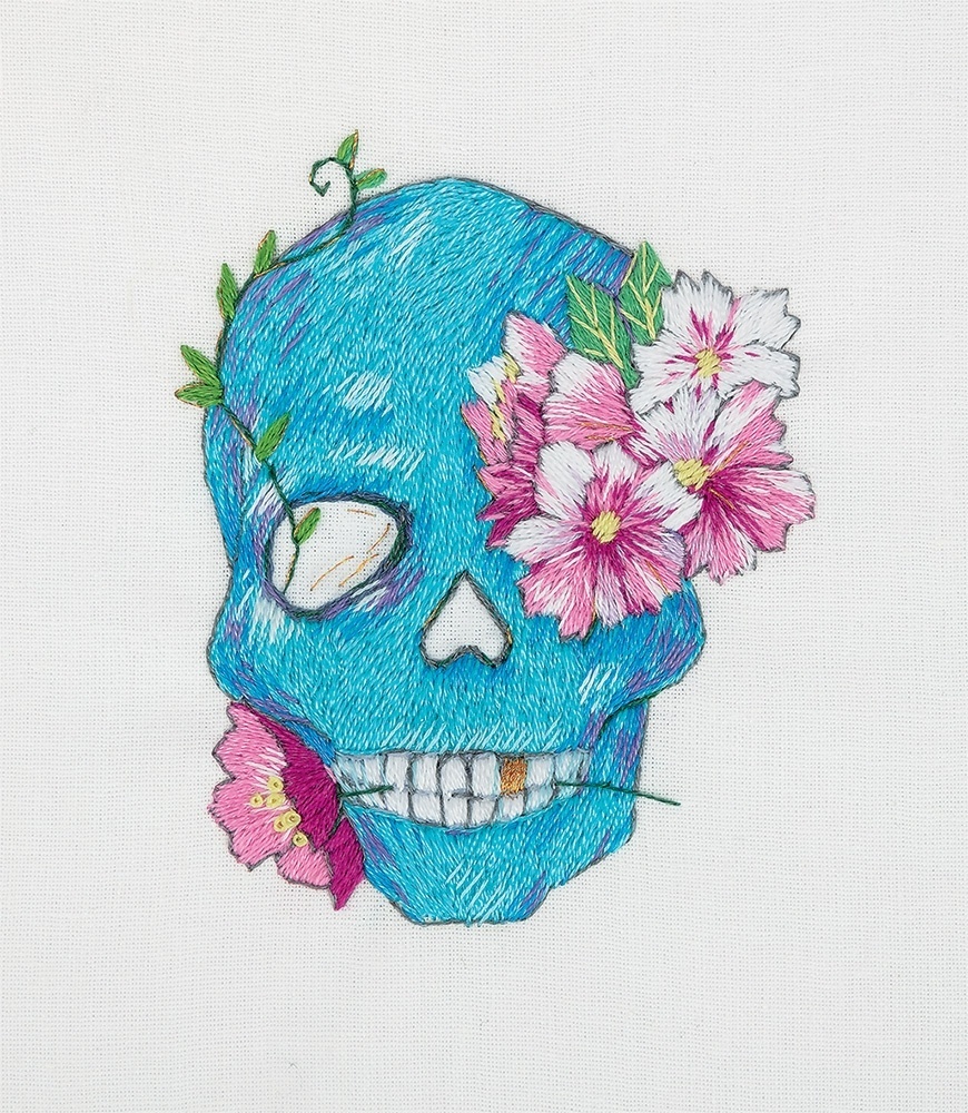 Floral Skull Embroidery Kit фото 1