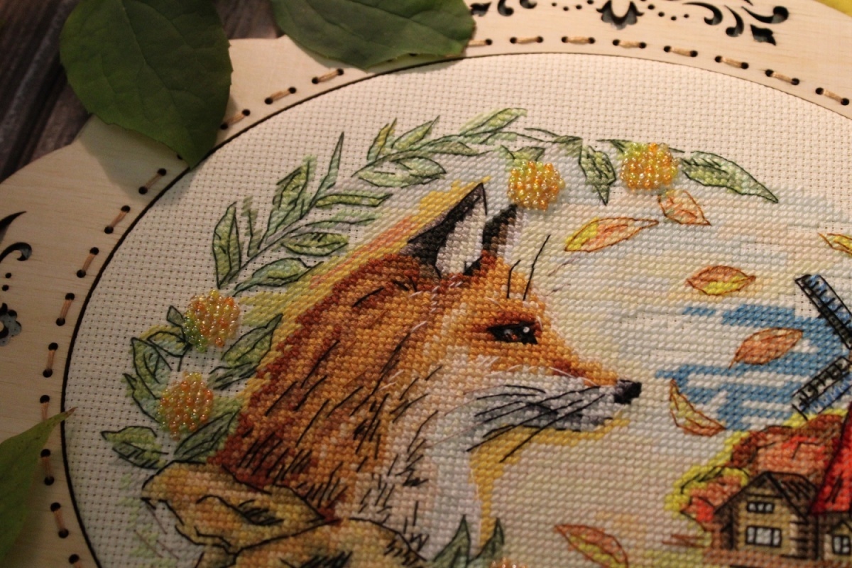 Autumn Fox and Windmill Cross Stitch Pattern фото 6