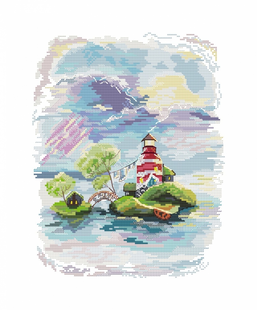 Houses on the Islands. Lighthouse Cross Stitch Pattern фото 7