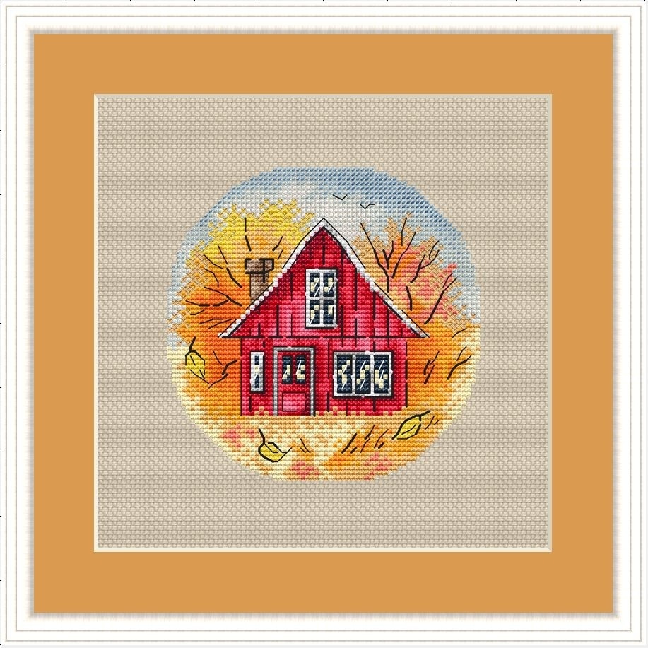 House. Autumn Cross Stitch Pattern фото 1