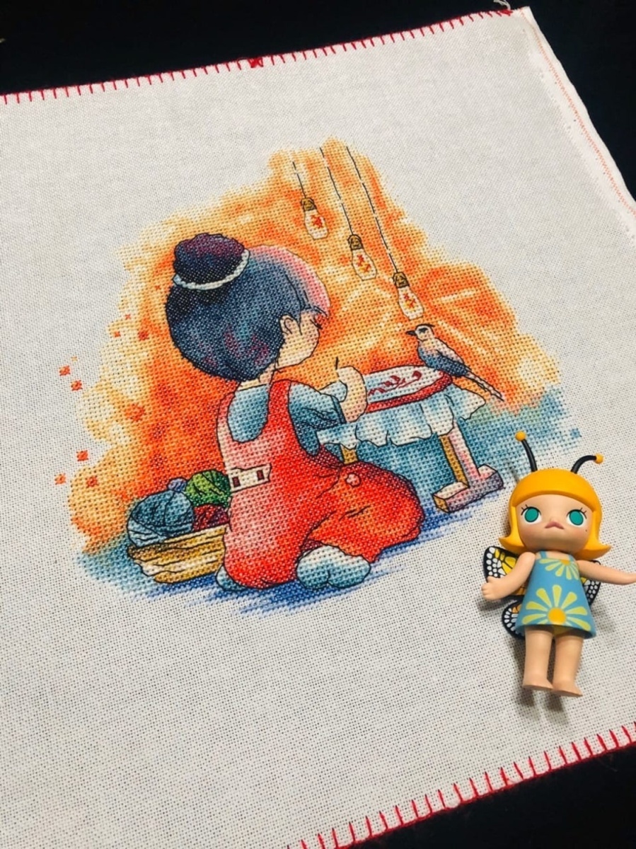 I am Embroidering Cross Stitch Pattern фото 3