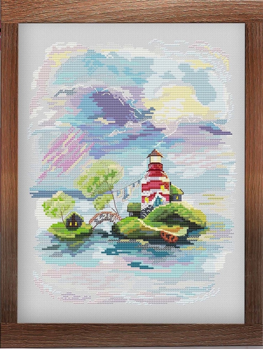 Houses on the Islands. Lighthouse Cross Stitch Pattern фото 3