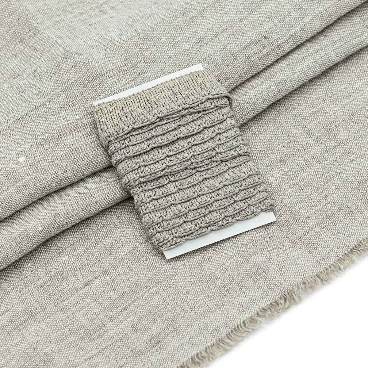 Grey&Grey Linen with Braid Patchwork Fabric фото 1