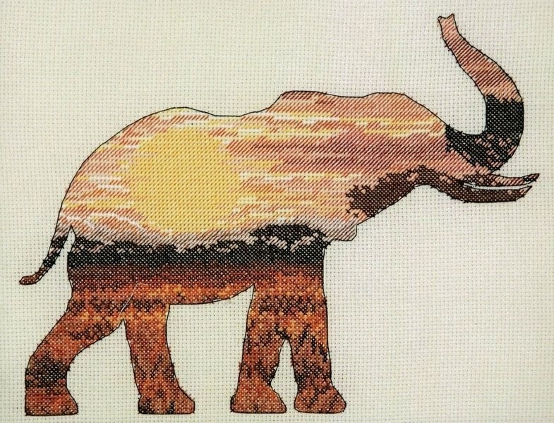 Elephant Silhouette Cross Stitch Kit фото 1