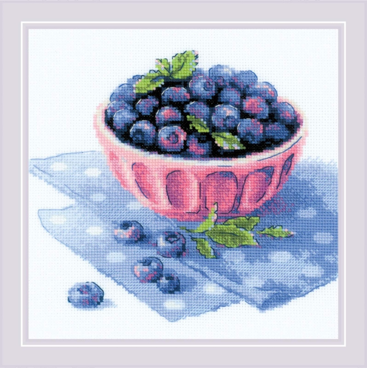 Ripe Blueberry Cross Stitch Kit фото 1