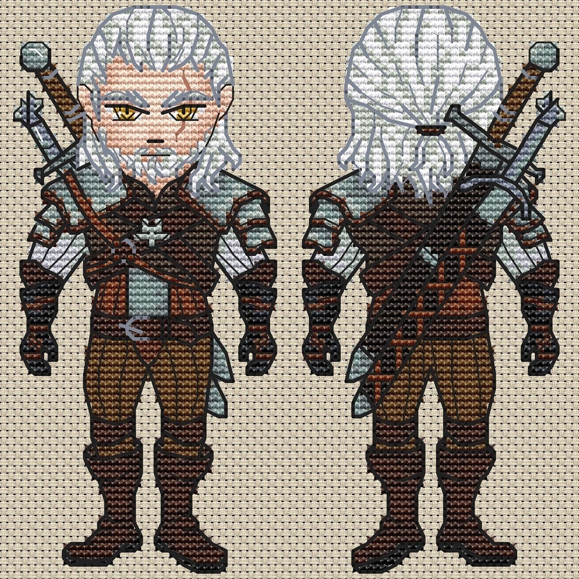 The Witcher. Geralt Cross Stitch Pattern фото 1