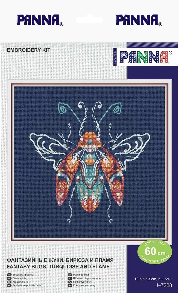 Fantasy Bugs. Turquoise and Flame Cross Stitch Kit фото 2