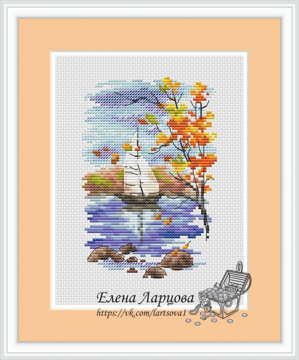 Sailboat - Autumn Cross Stitch Pattern фото 1