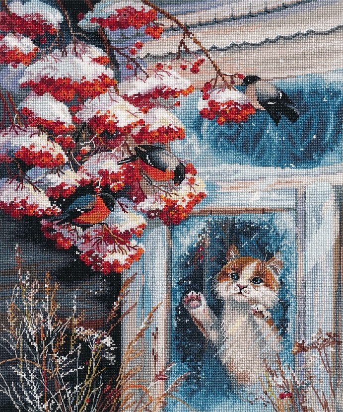 Kitten Behind the Window Cross Stitch Kit  фото 1