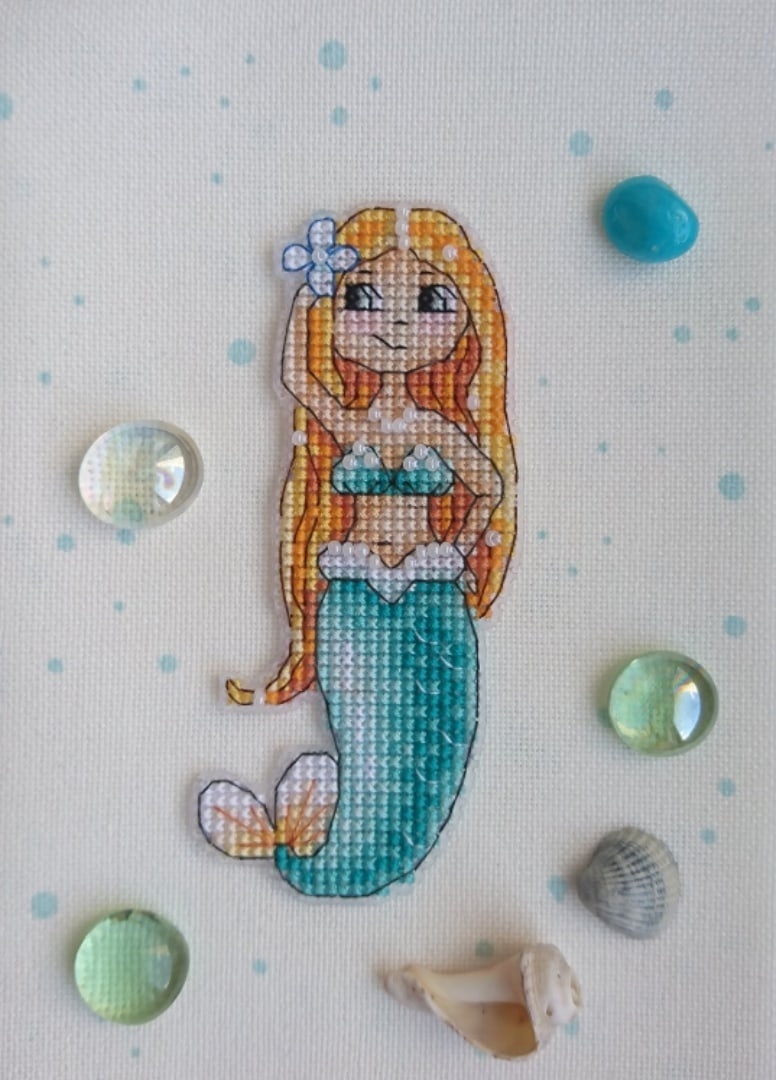 The Little Mermaid (Turquoise) Cross Stitch Pattern фото 3