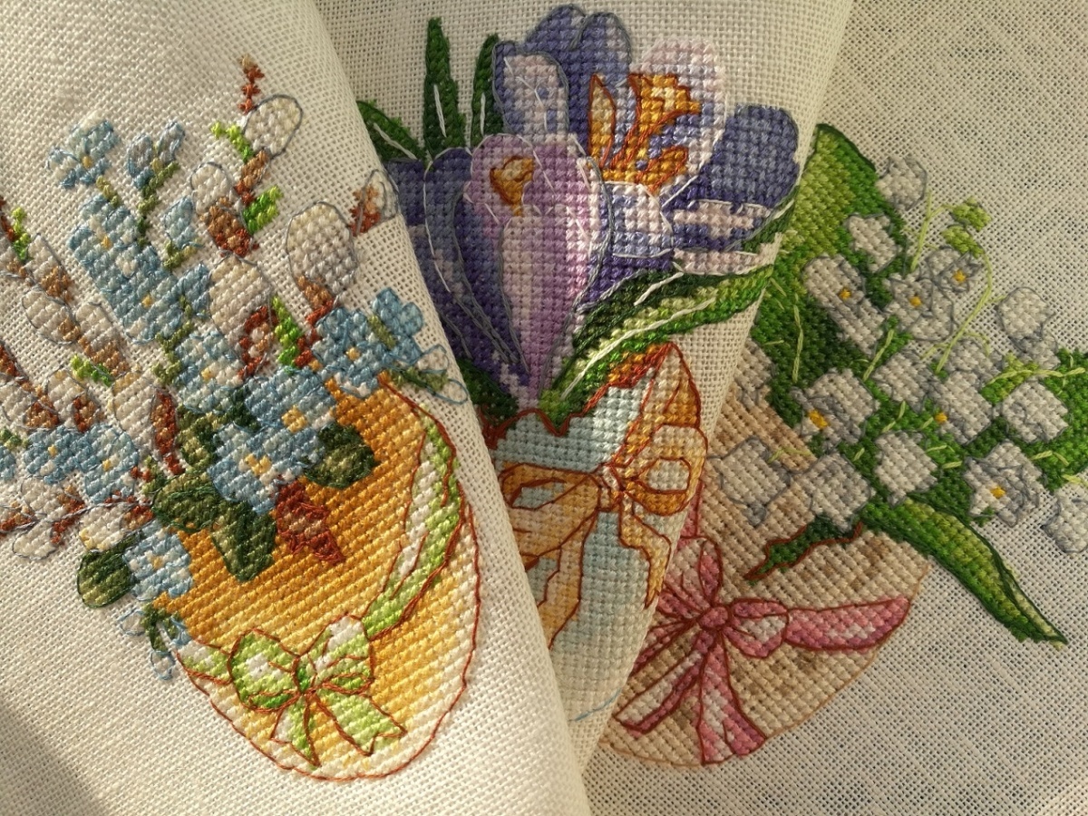 Easter Eggs. Forget-me-not Cross Stitch Pattern фото 9