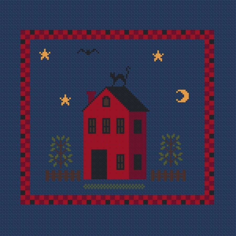Halloween House Cross Stitch Pattern фото 1