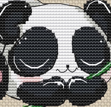 Sleepy Panda Cross Stitch Pattern фото 5