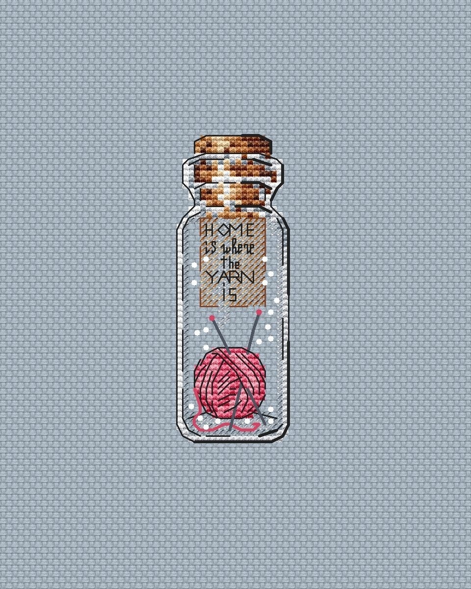 Bottles. Knitting Cross Stitch Pattern фото 1