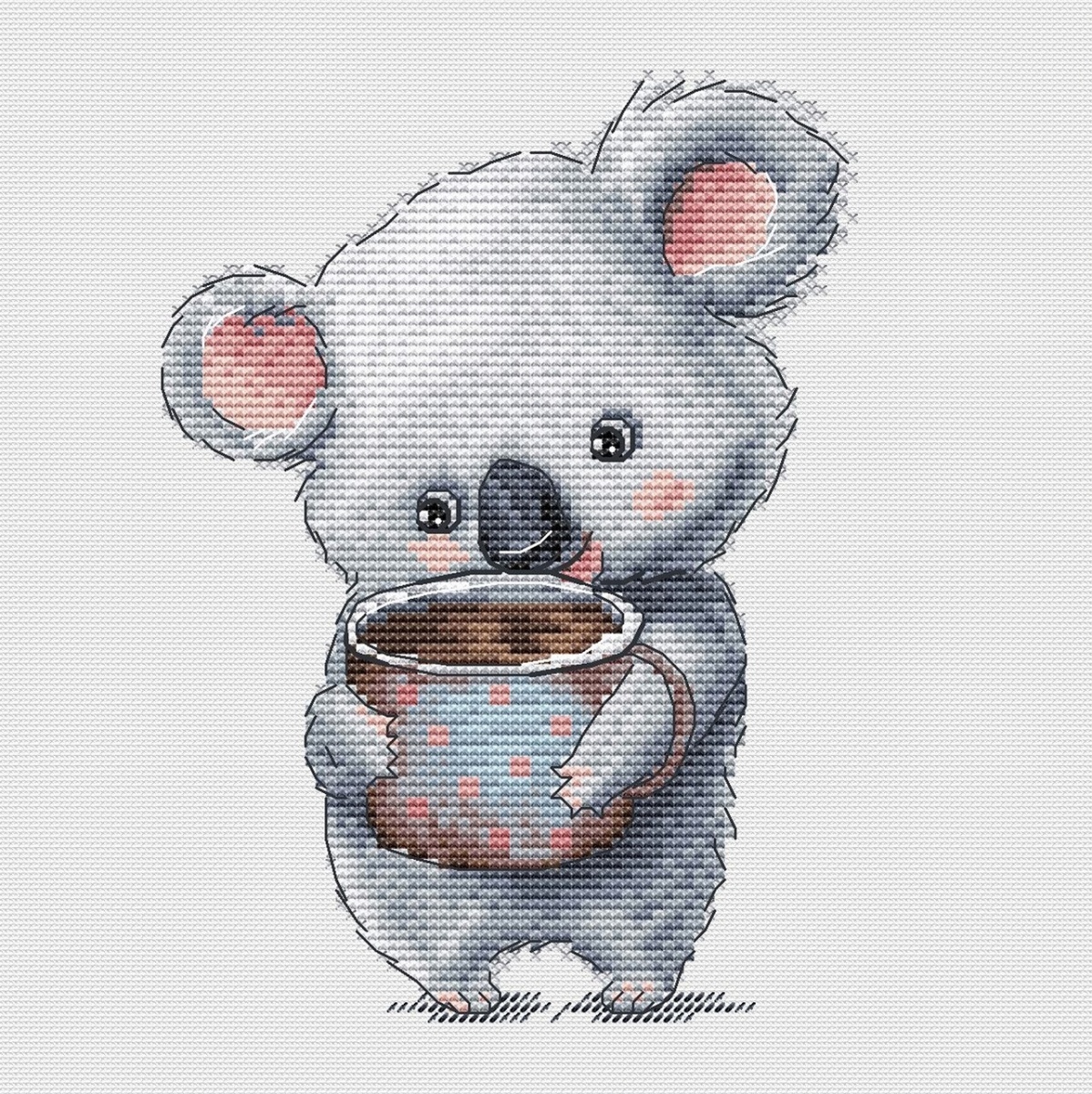 Coffee Lovers. Koala Cross Stitch Pattern фото 1