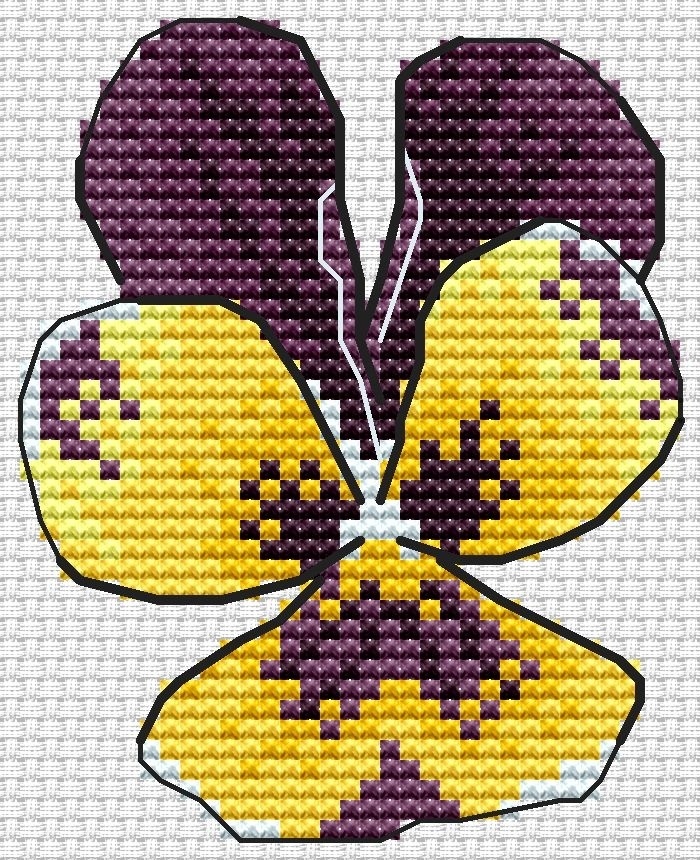 Pansies 1 Cross Stitch Pattern фото 1