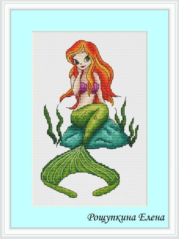 Mermaid 1 Cross Stitch Pattern, code MCS-033 MiliCrossStitch | Buy ...