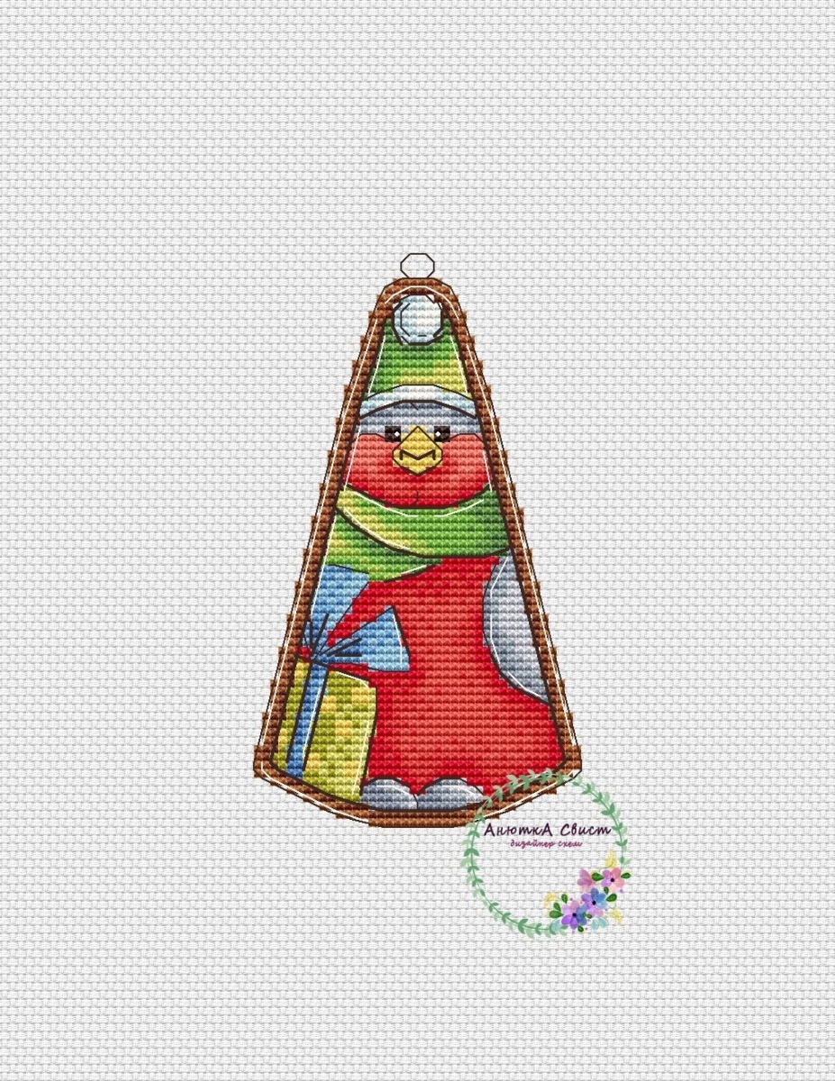 Ginger Bullfinch Cross Stitch Pattern фото 1