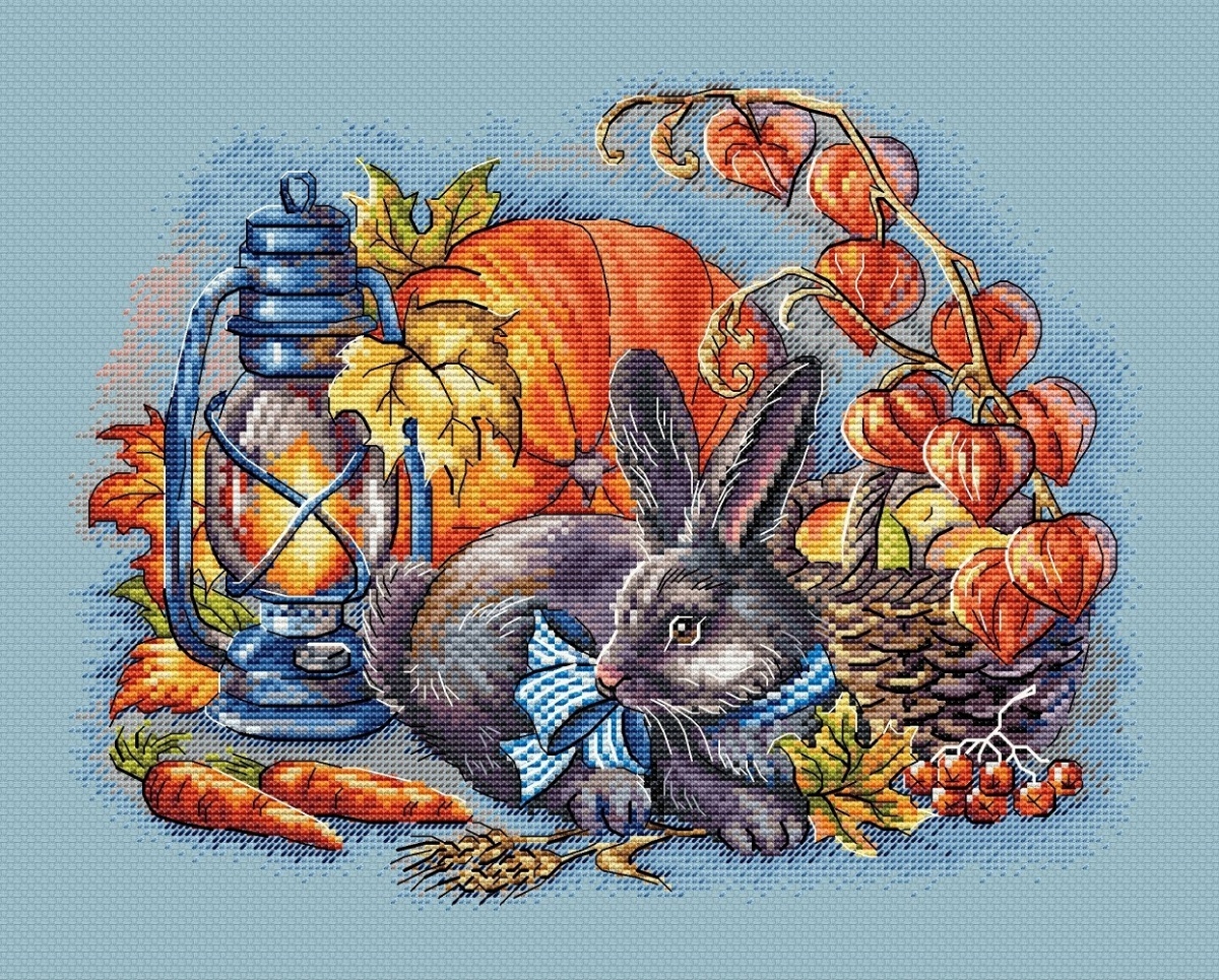 Autumn with a Rabbit Cross Stitch Pattern фото 4