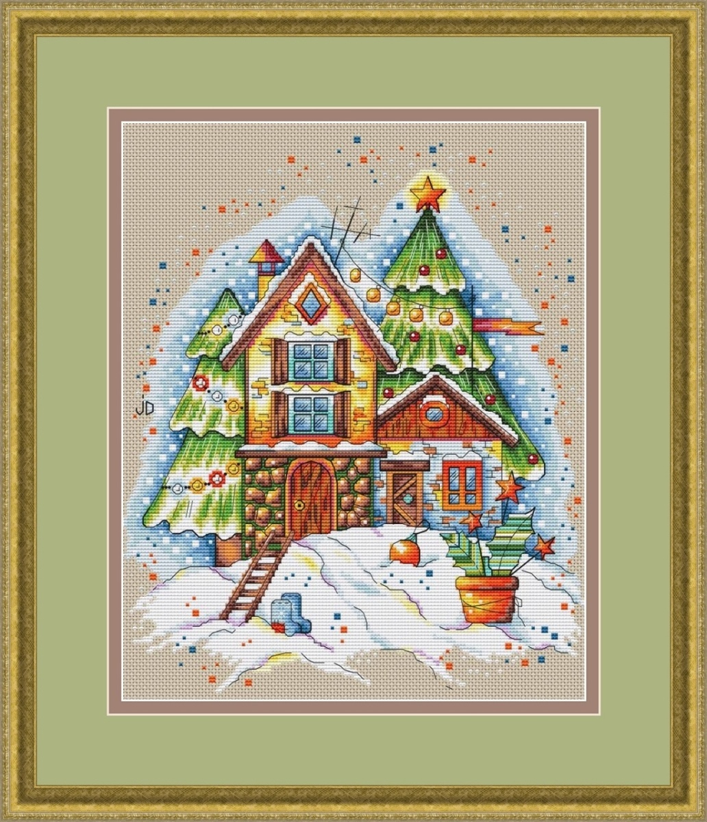 Houses. Winter Cross Stitch Pattern фото 1