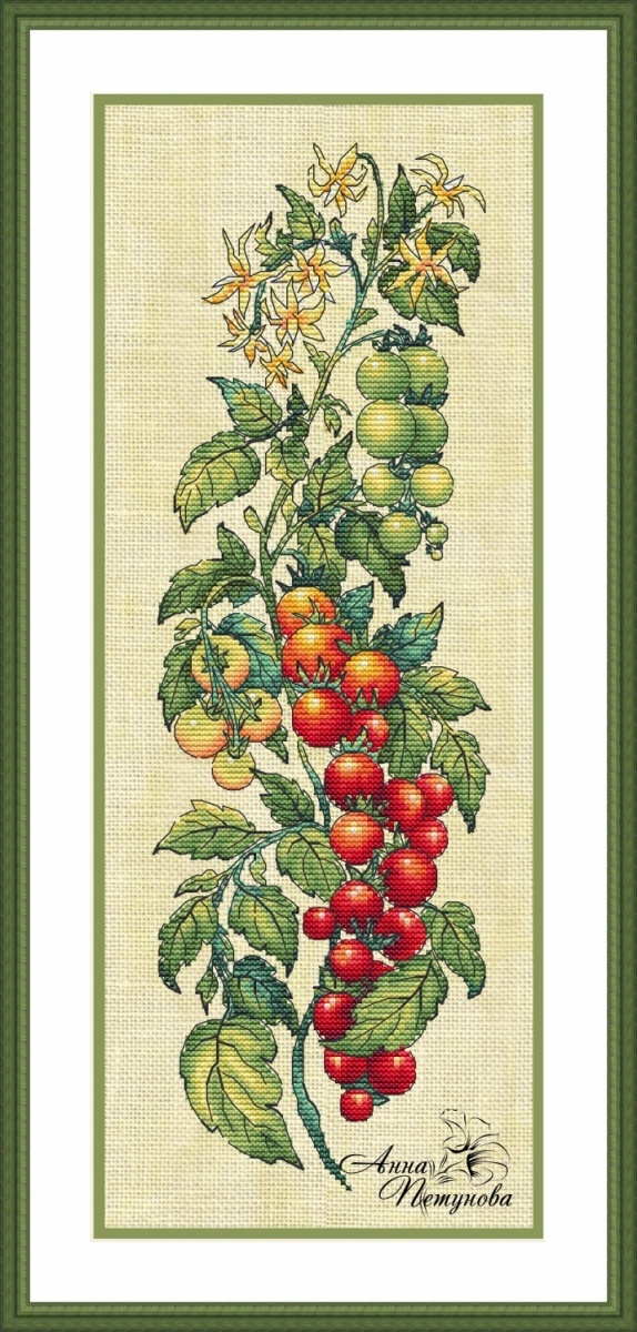 Tomato Branch Cross Stitch Pattern фото 1