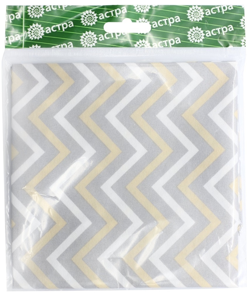 Colored Zig Zags Patchwork Fabric, White/Gray/Yellow фото 1