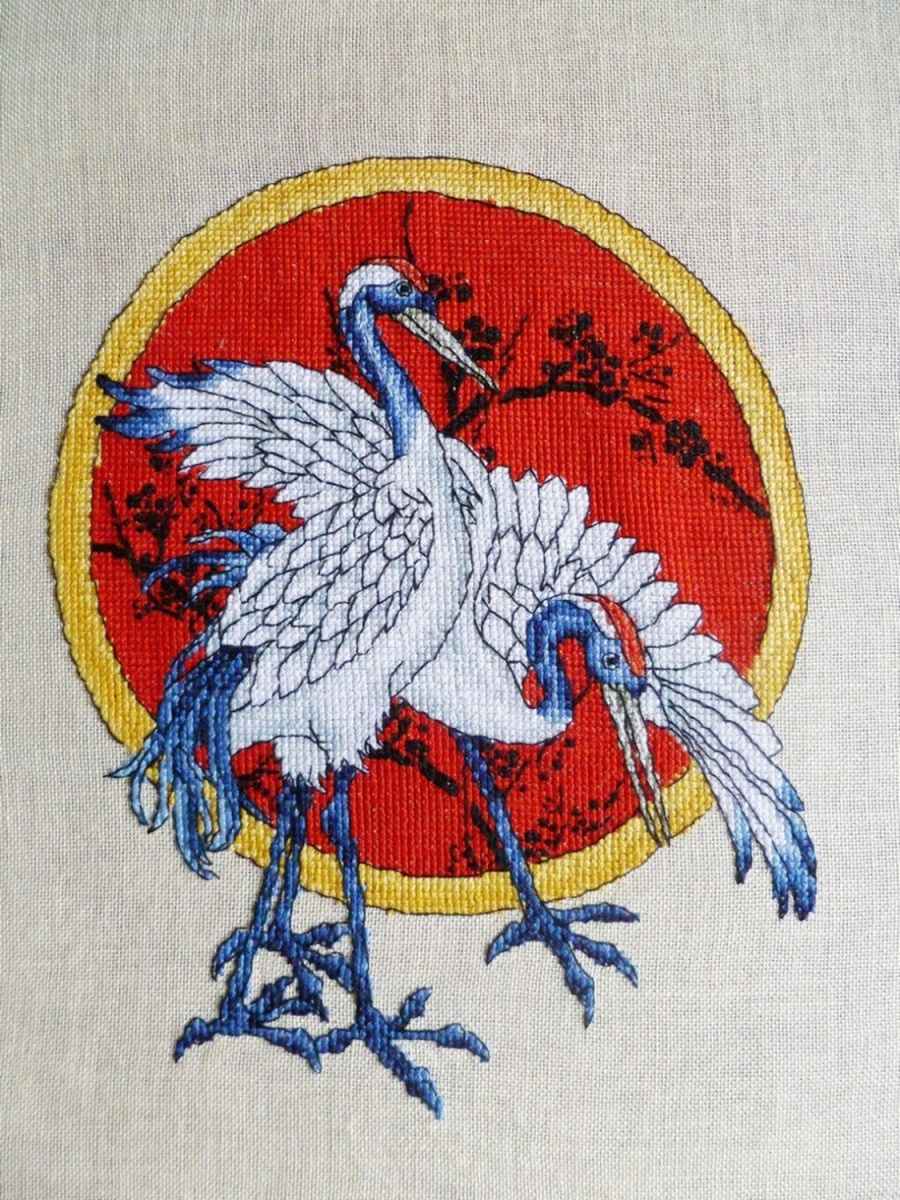 Two Cranes Cross Stitch Pattern фото 6