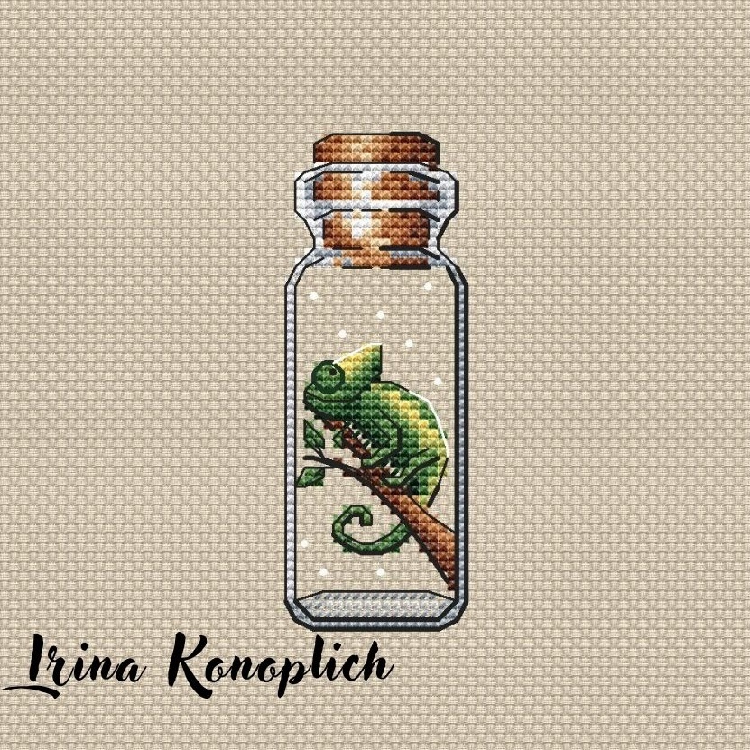 Bottles. Chameleon Cross Stitch Pattern фото 1