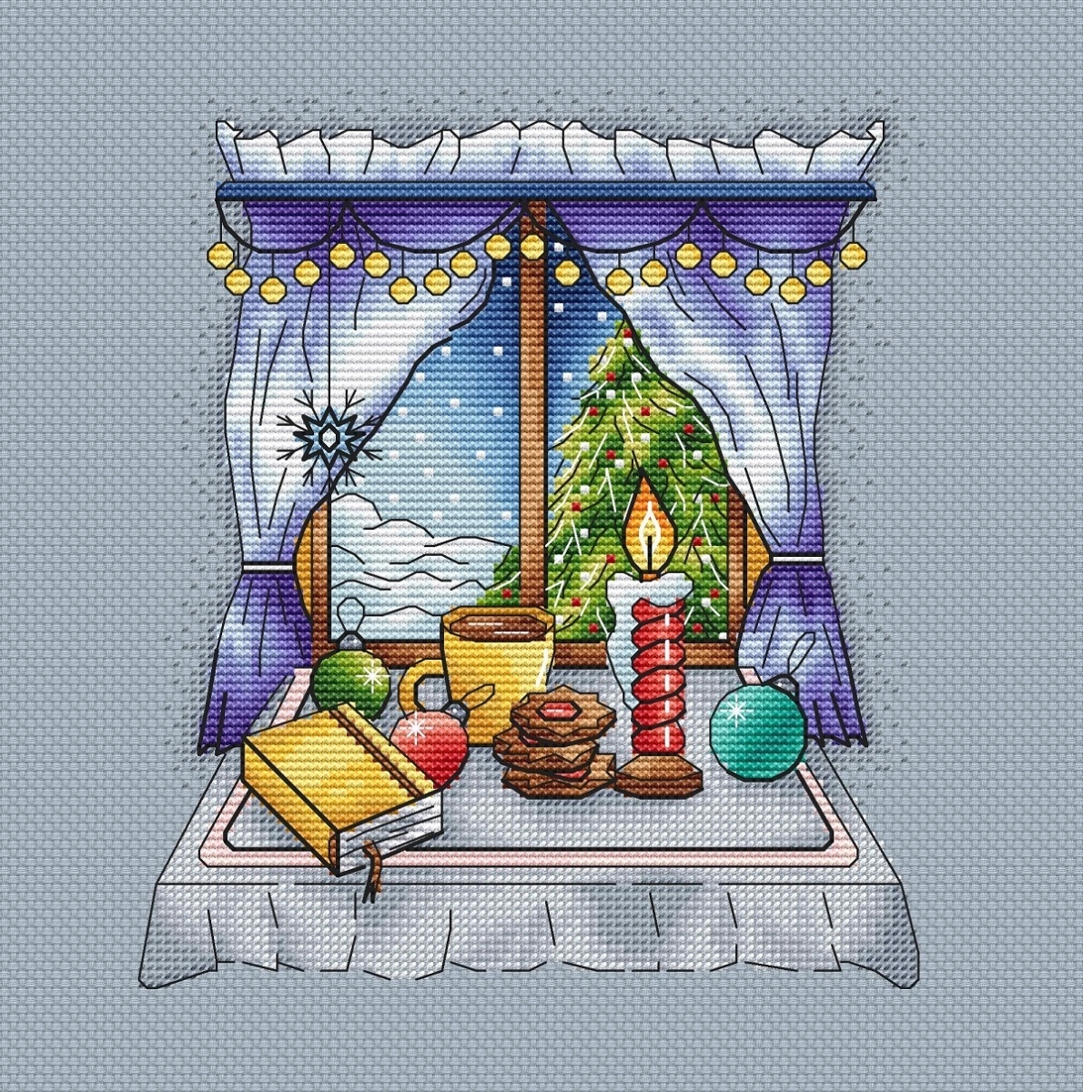 Winter Window Cross Stitch Chart фото 1