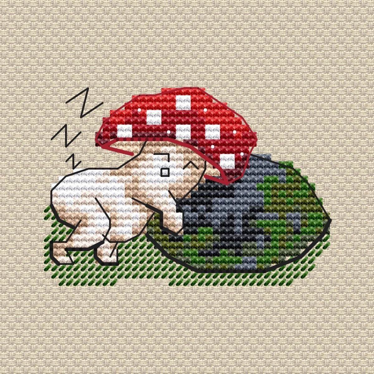 Agaric Stories. Bed Time Cross Stitch Pattern фото 1