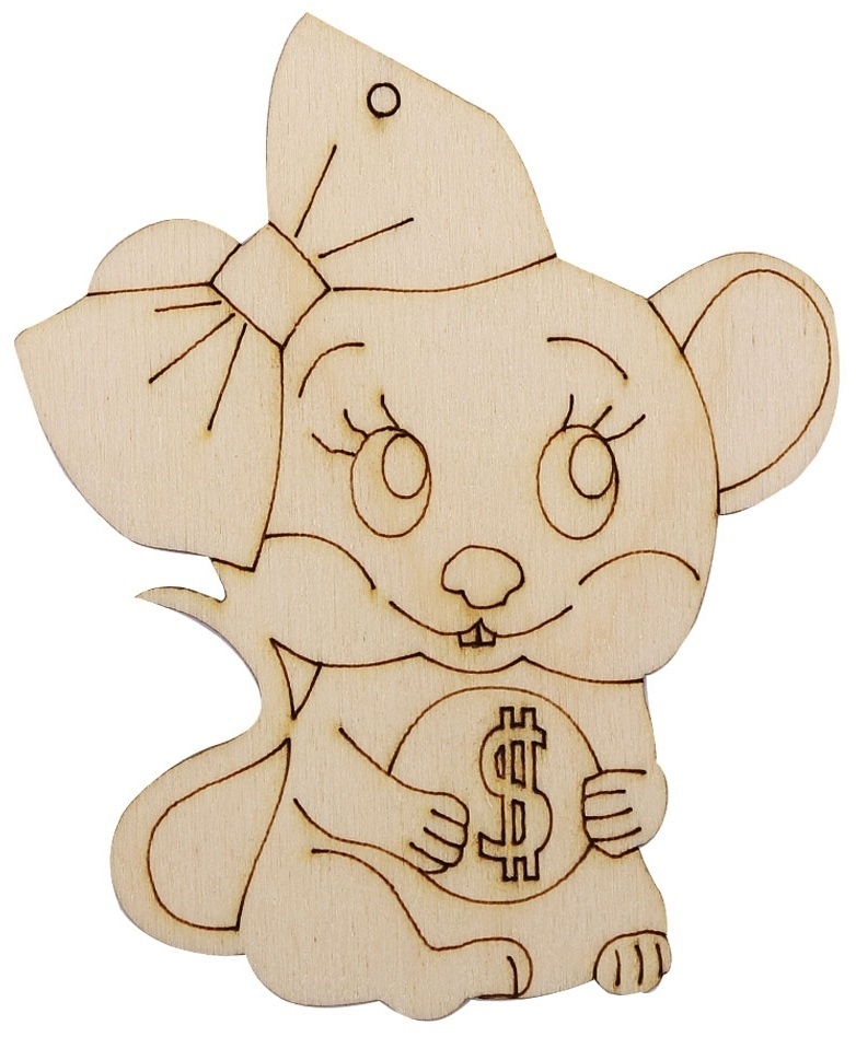 Wooden Mousy with Coin фото 1