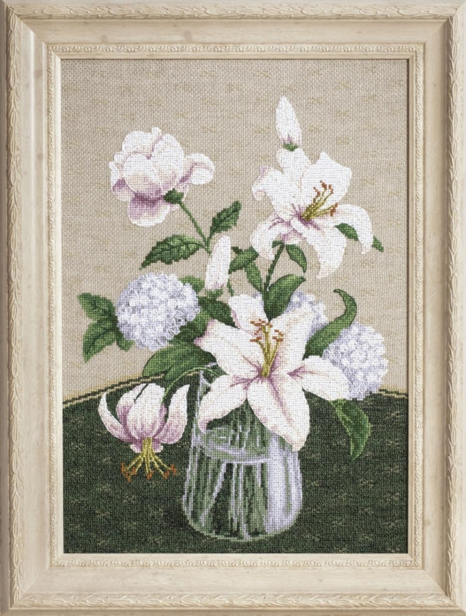 Mystery of White Flowers Cross Stitch Kit фото 1