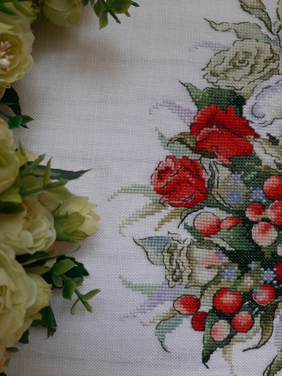 Scarlet Bouquet Cross Stitch Pattern фото 8