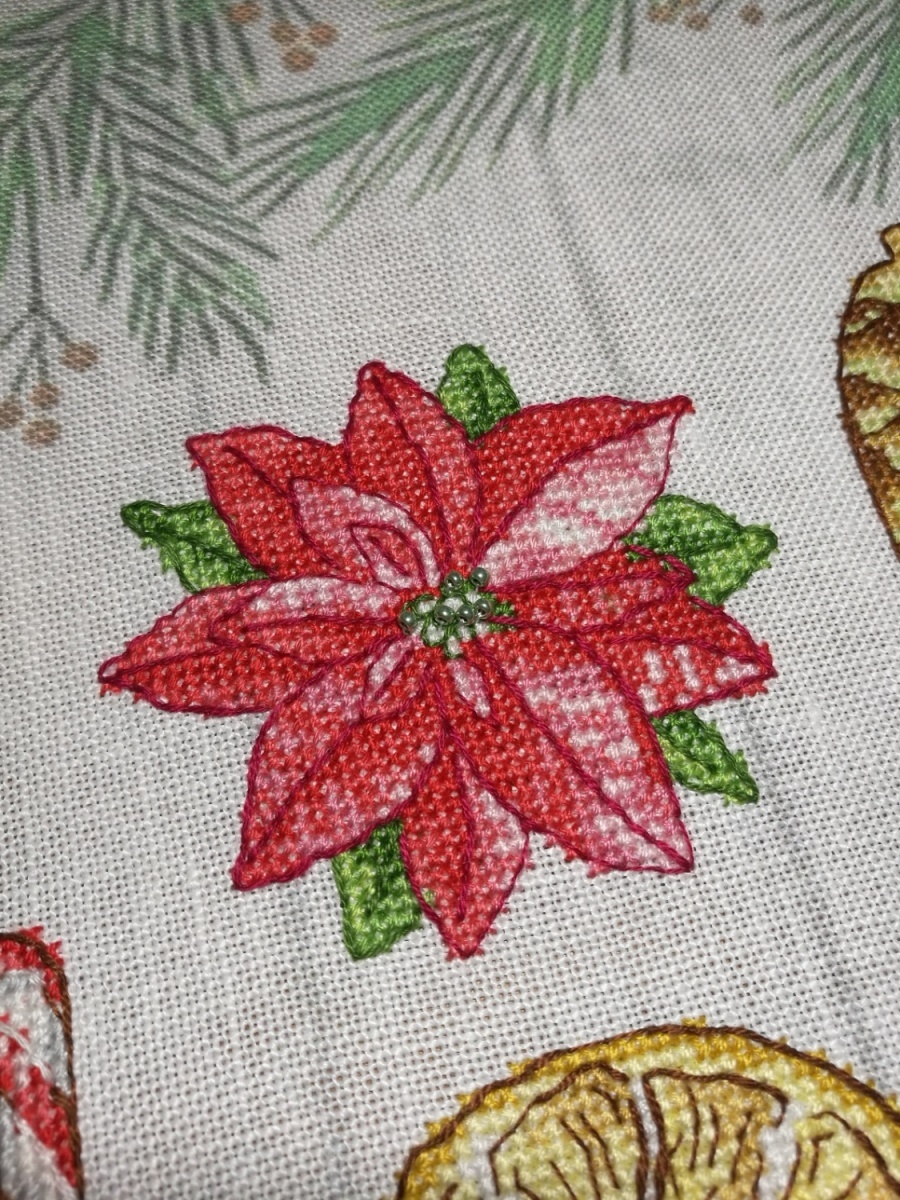Christmas Toys. Poinsettia Cross Stitch Pattern фото 2