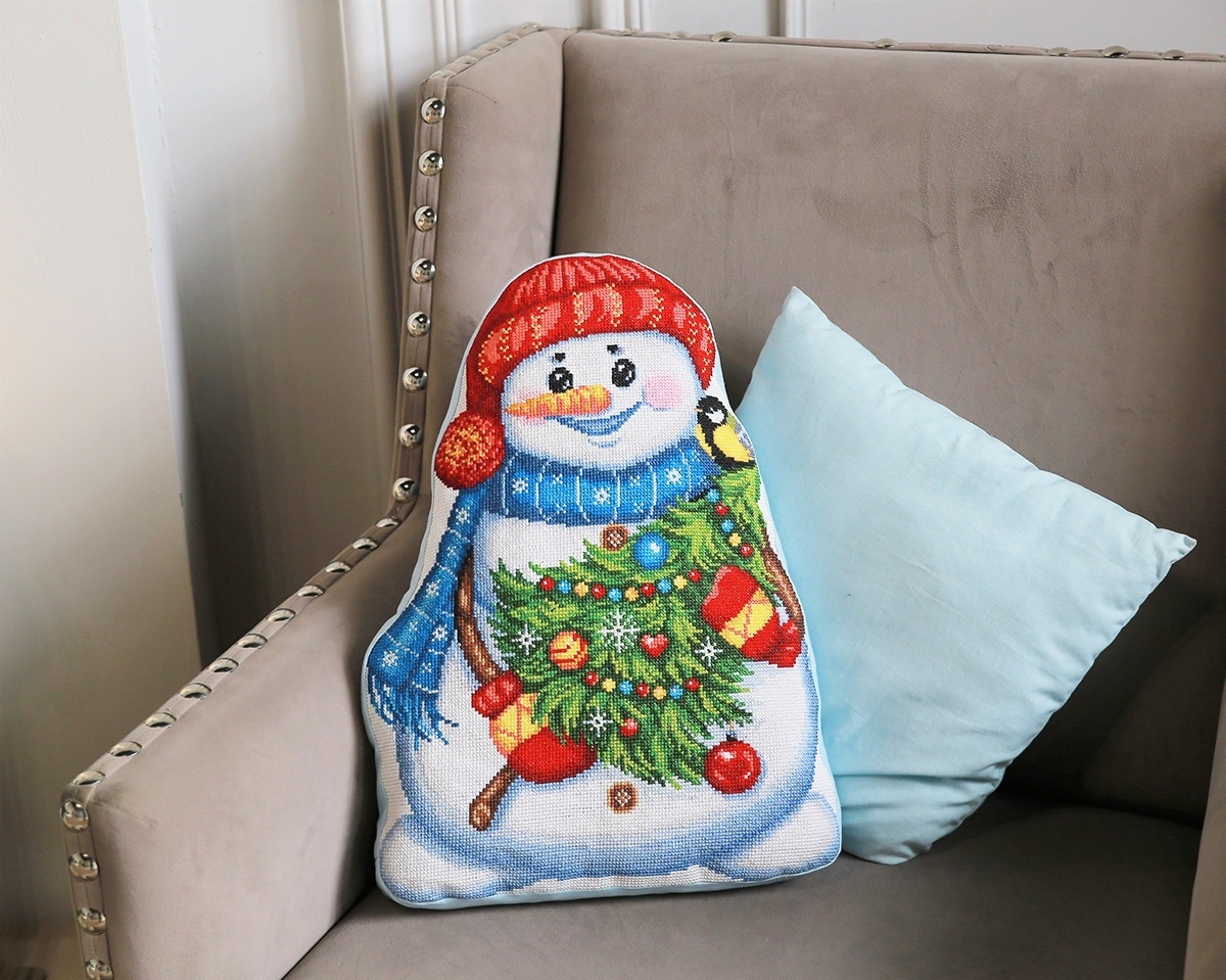 Snowman (Cushion Front) Cross Stitch Kit фото 3